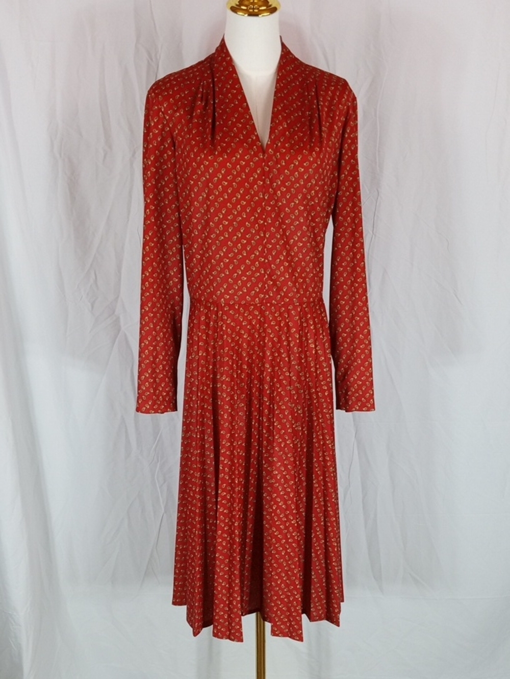 Vintage Joan Curtis Long-Sleeve Midi Dress Cottagecore